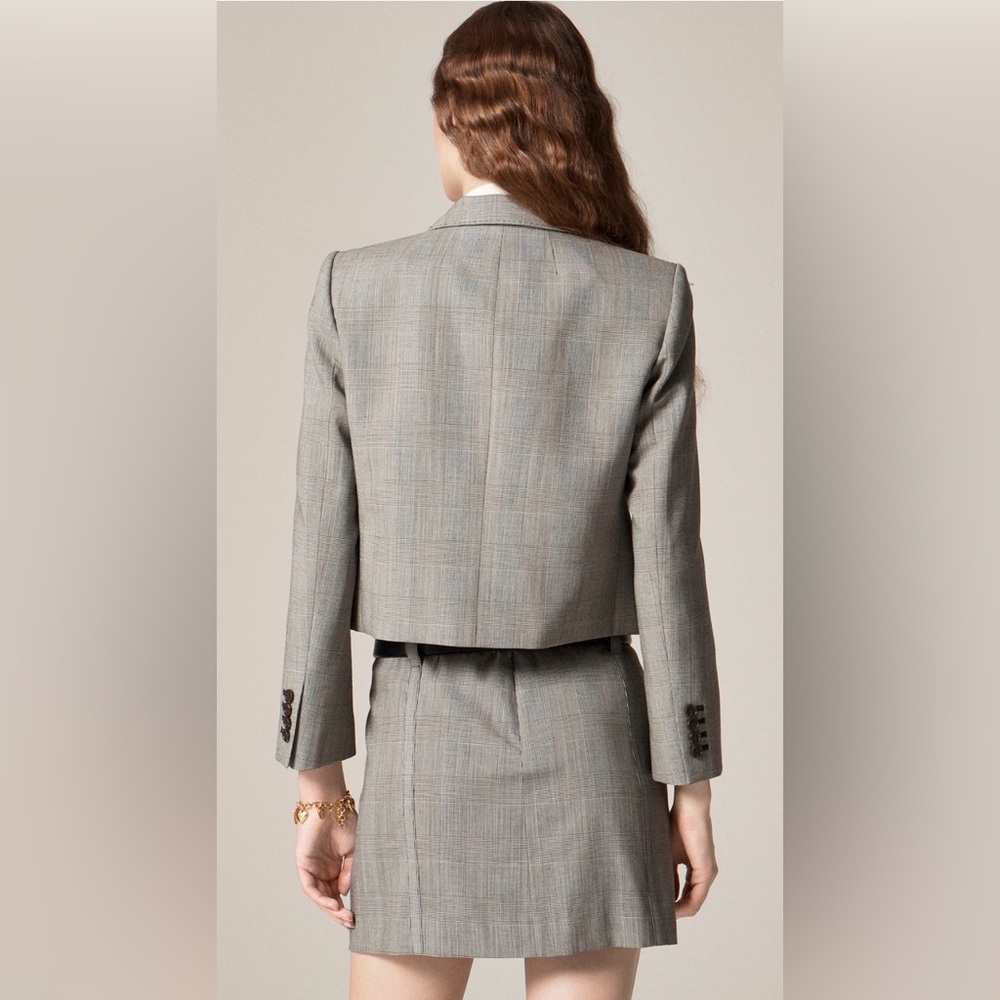 NWT J. Crew Cropped Lady Blazer in Plaid Italian Gauzy Wool Blend - Picture 3 of 14